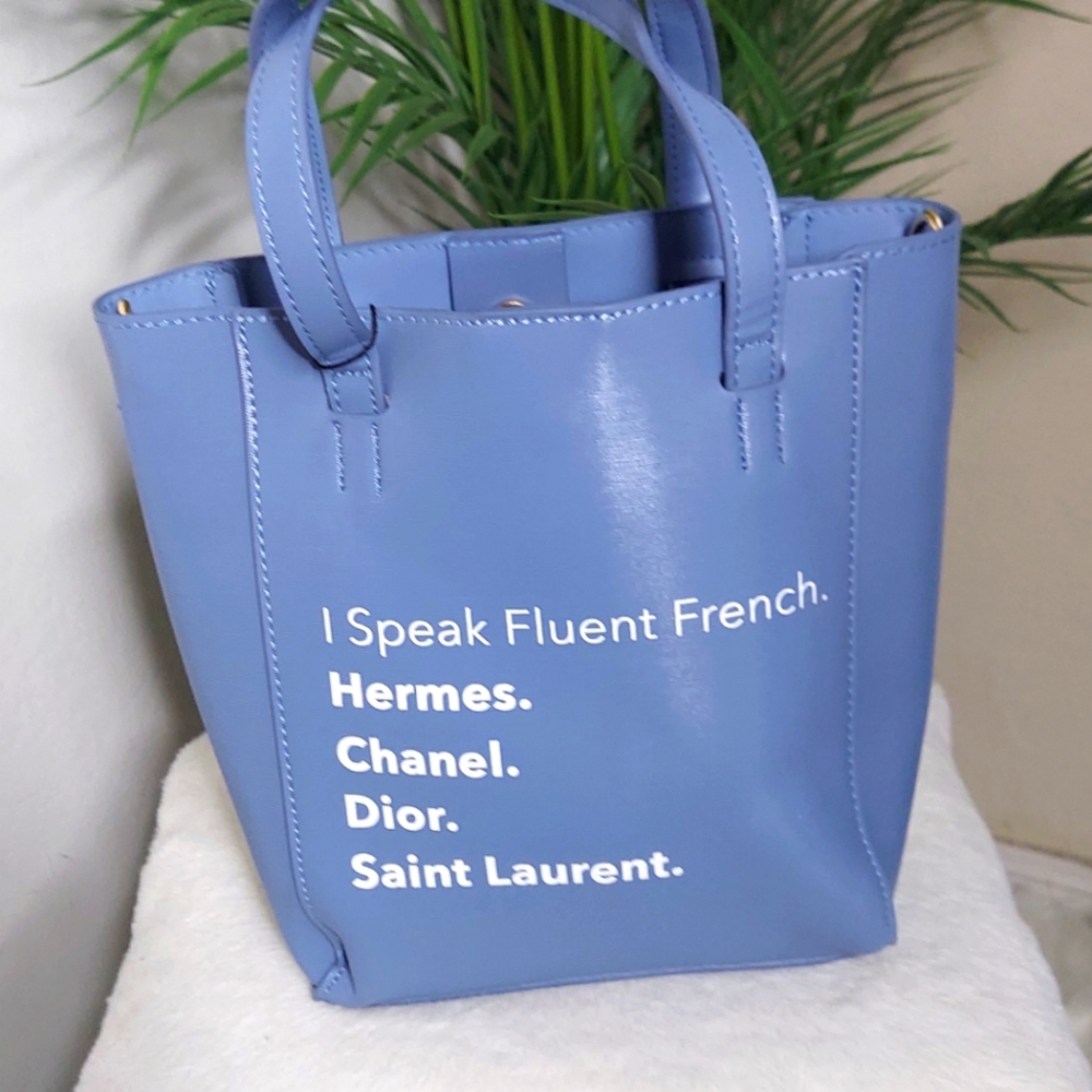 Speak Fluent French bucket handbag